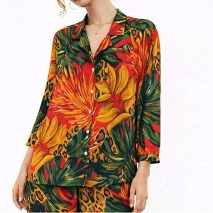 Adam Douglas 100% silk pant set, sz S